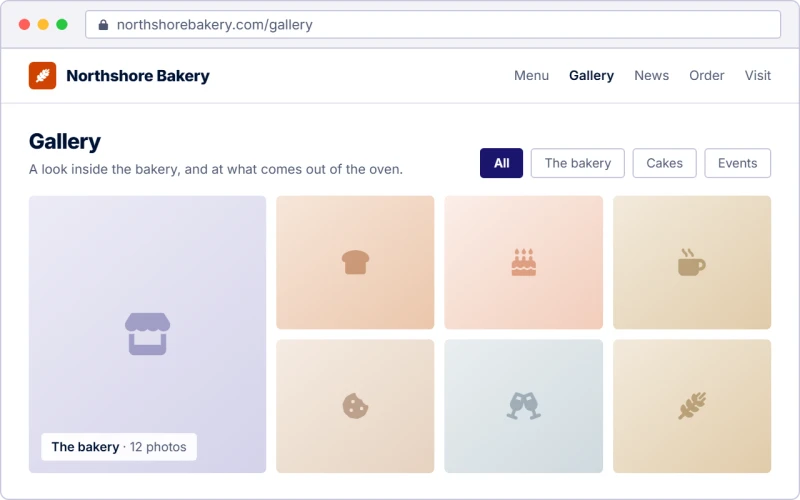 A bakery’s gallery: photos filed under All, The bakery, Cakes and Events.