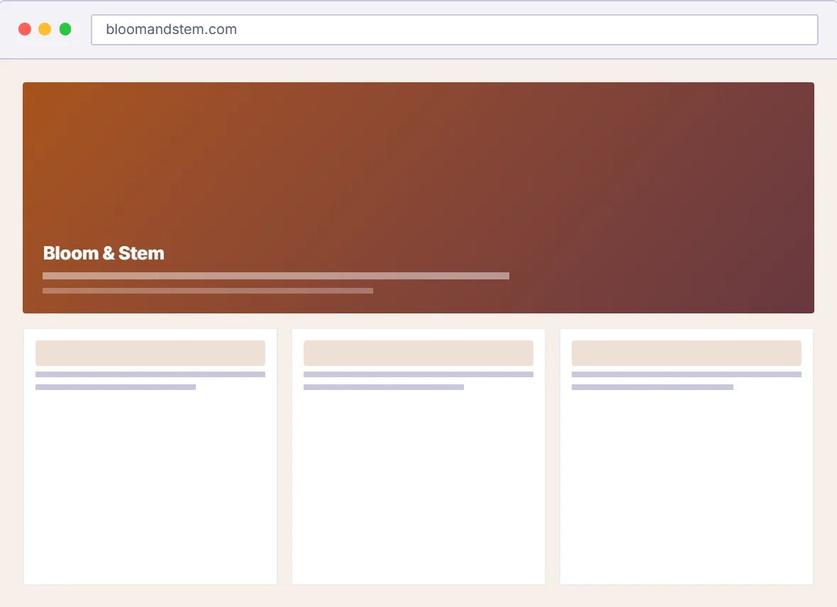 Bloom & Stem website