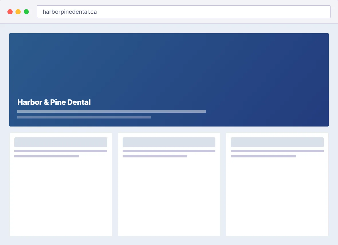 Harbor & Pine Dental website