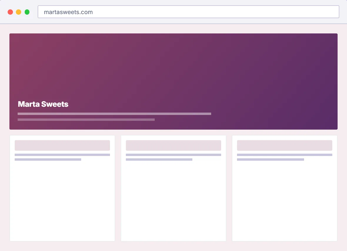 Marta Sweets website