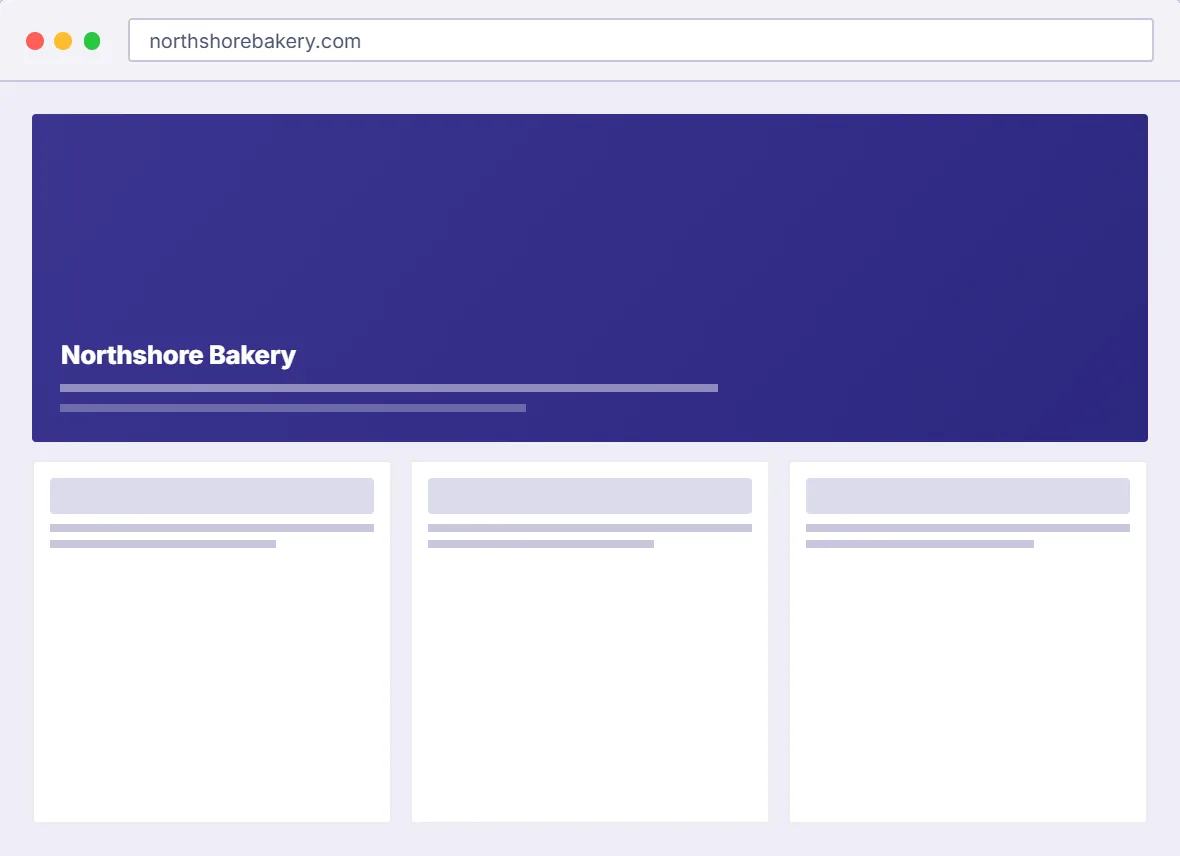 Northshore Bakery website